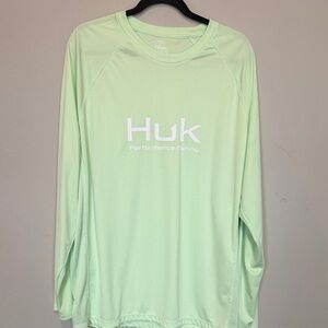 Huk Mint Green Long Sleeve Fishing Shirt